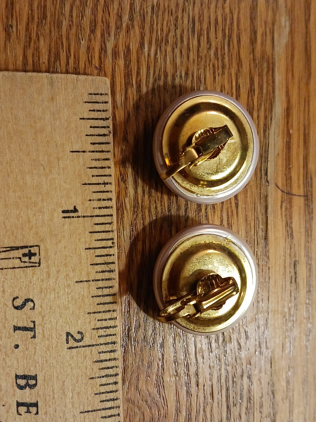 Vintage 4 Pr. Clip Back Earrings-1950s, 1980s. Round. Black, Green, Blue, White