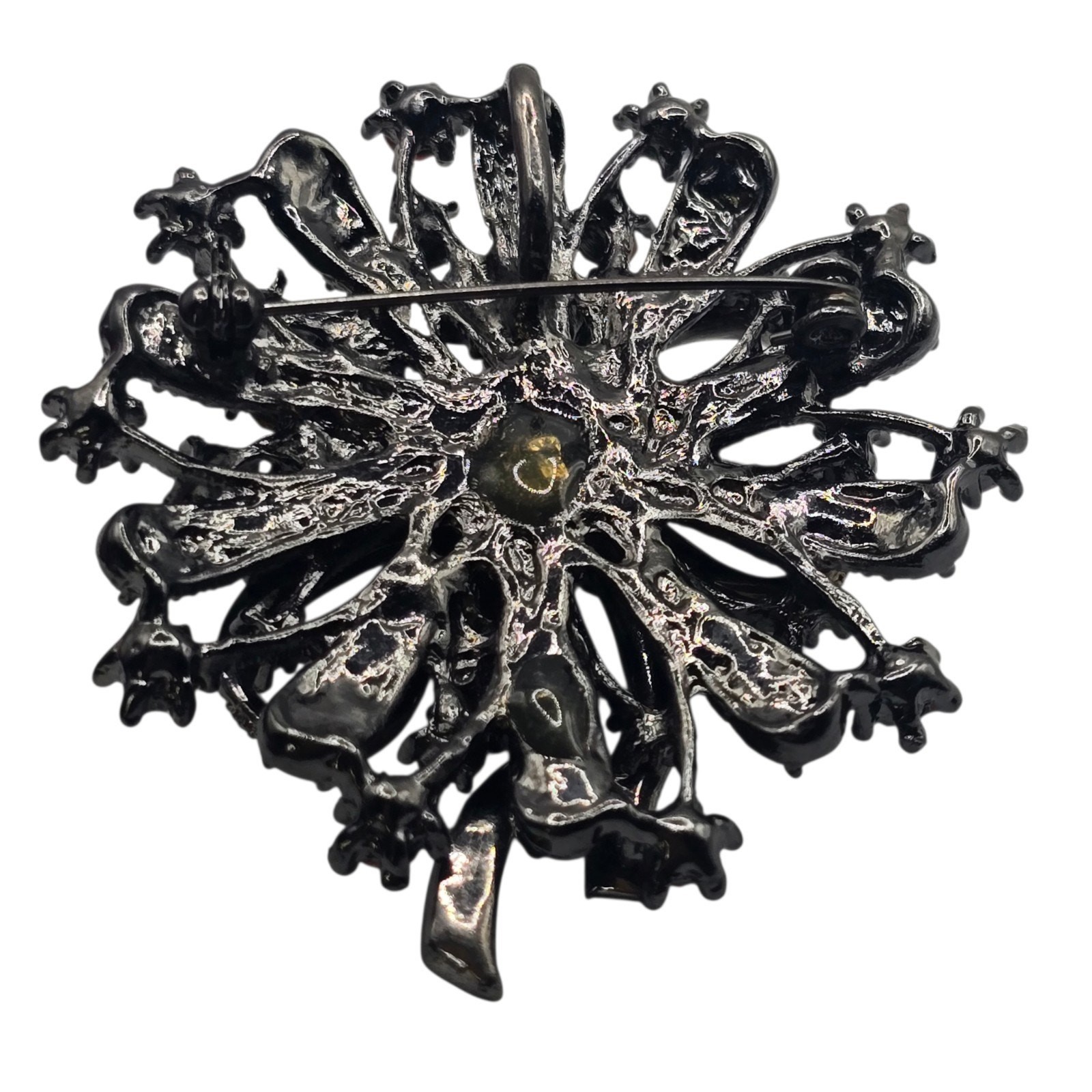 Brooch Pendant Floral Bouquet Spray Ribbon Holiday Christmas Statement SKU 3339
