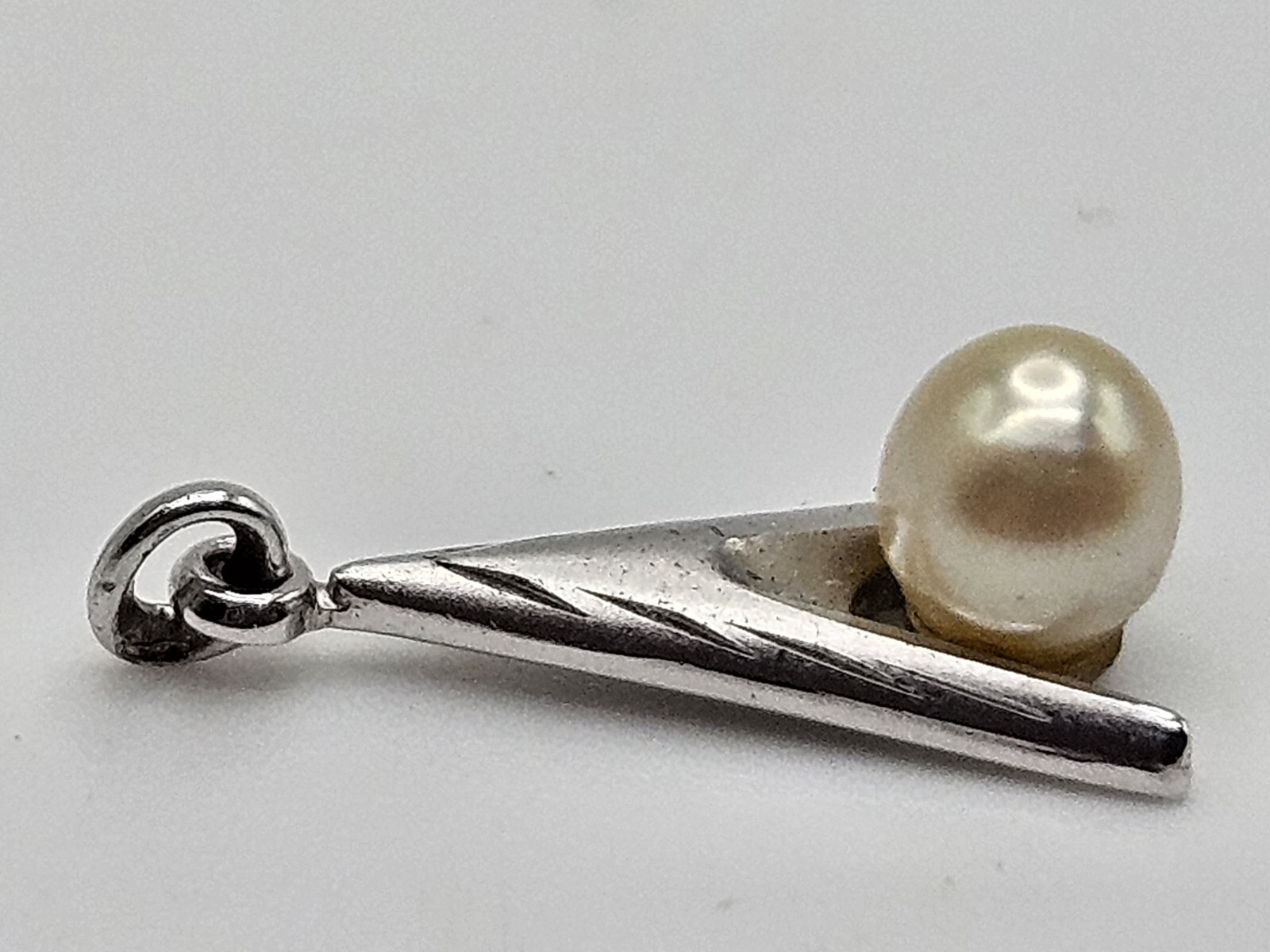 Vintage Sterling Silver Pearl Minimalist Small Charm