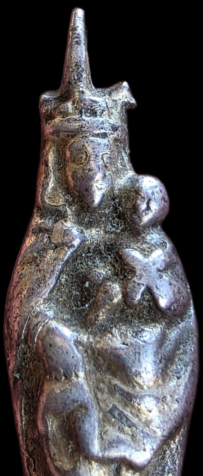 Fine Antique 18Th Century Silver Virgin Mary & Baby Jesus Pendant Ca 1700