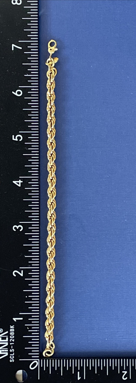 Vintage Monet Gold Tone Rope Chain Sister Clasp Bracelet 7”