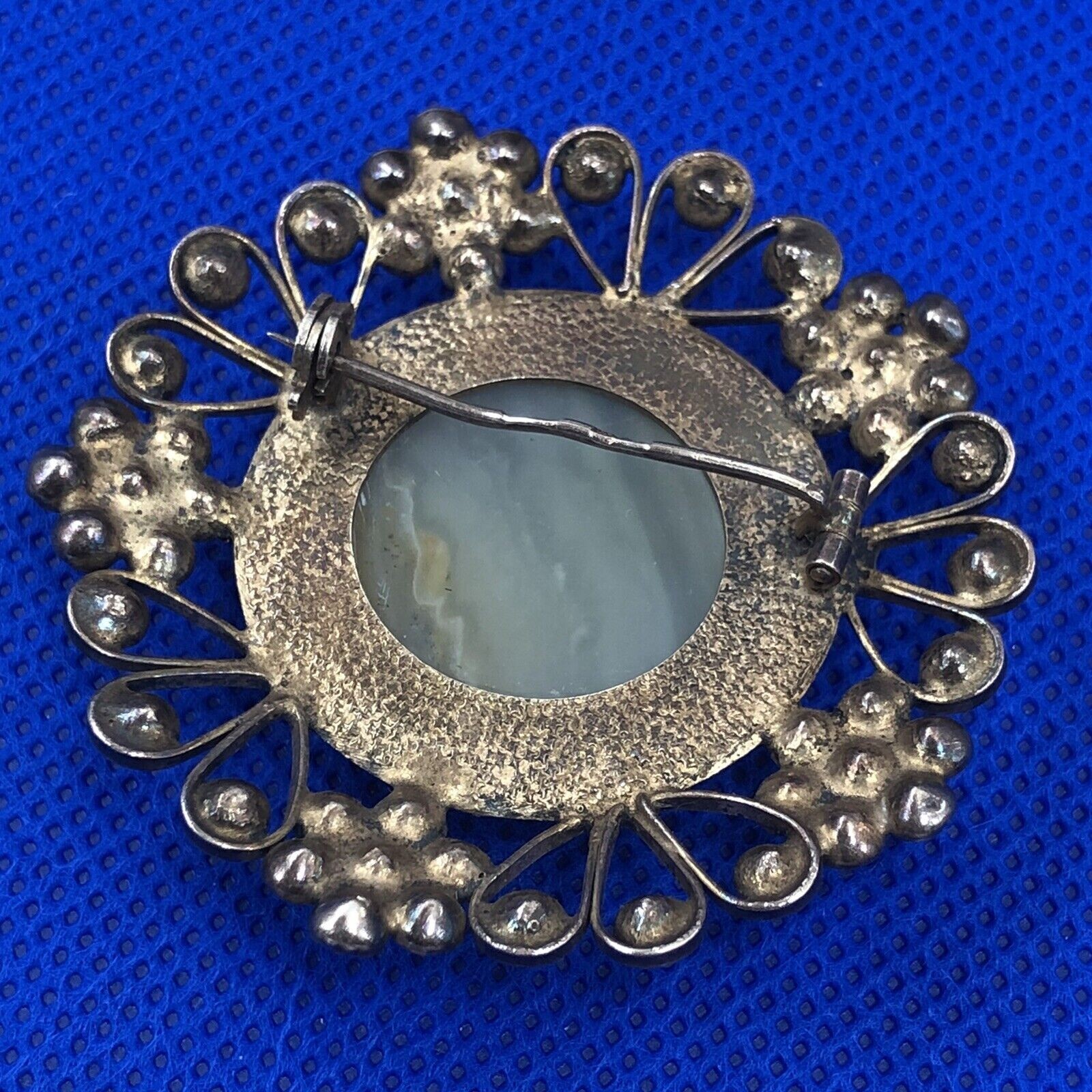 Old Clip Snowflake Brooch Agate Silver 875 Jewelry
