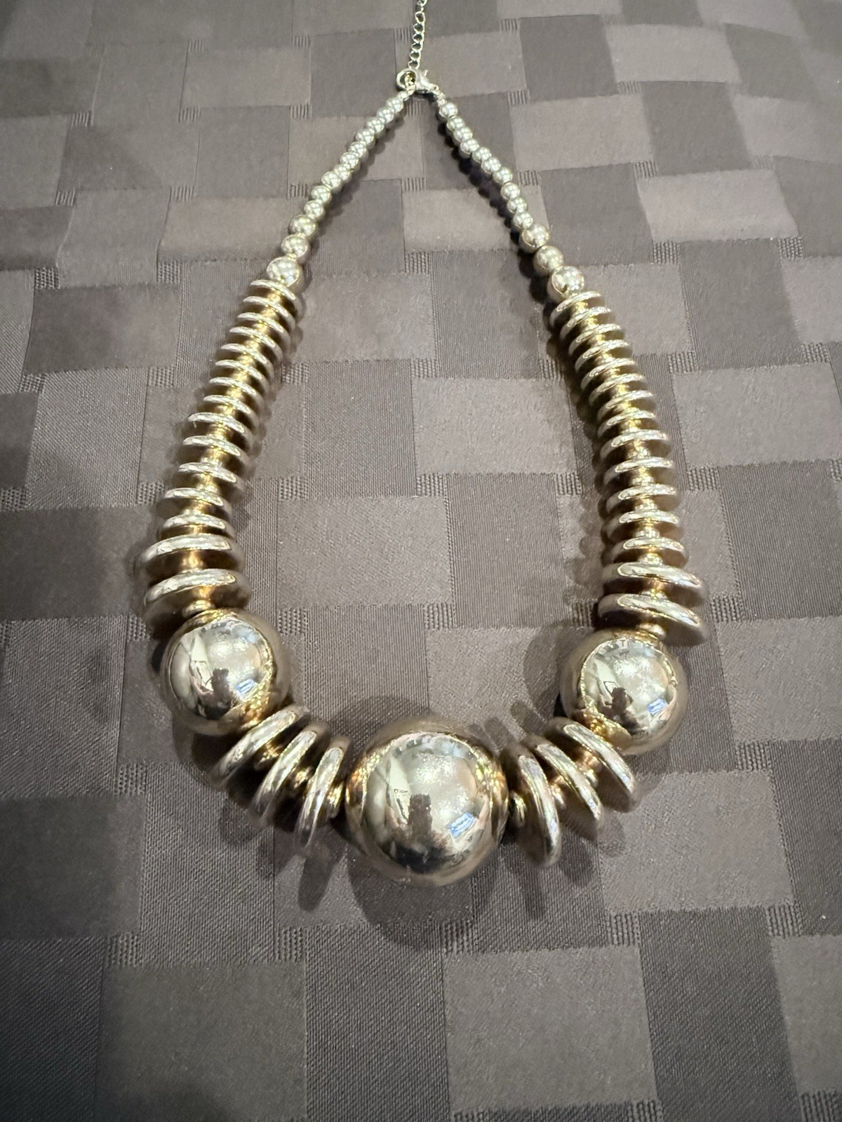 C Est. 1946 Chunky Gold Tone Statement Collar Necklace RibbedRunway Style