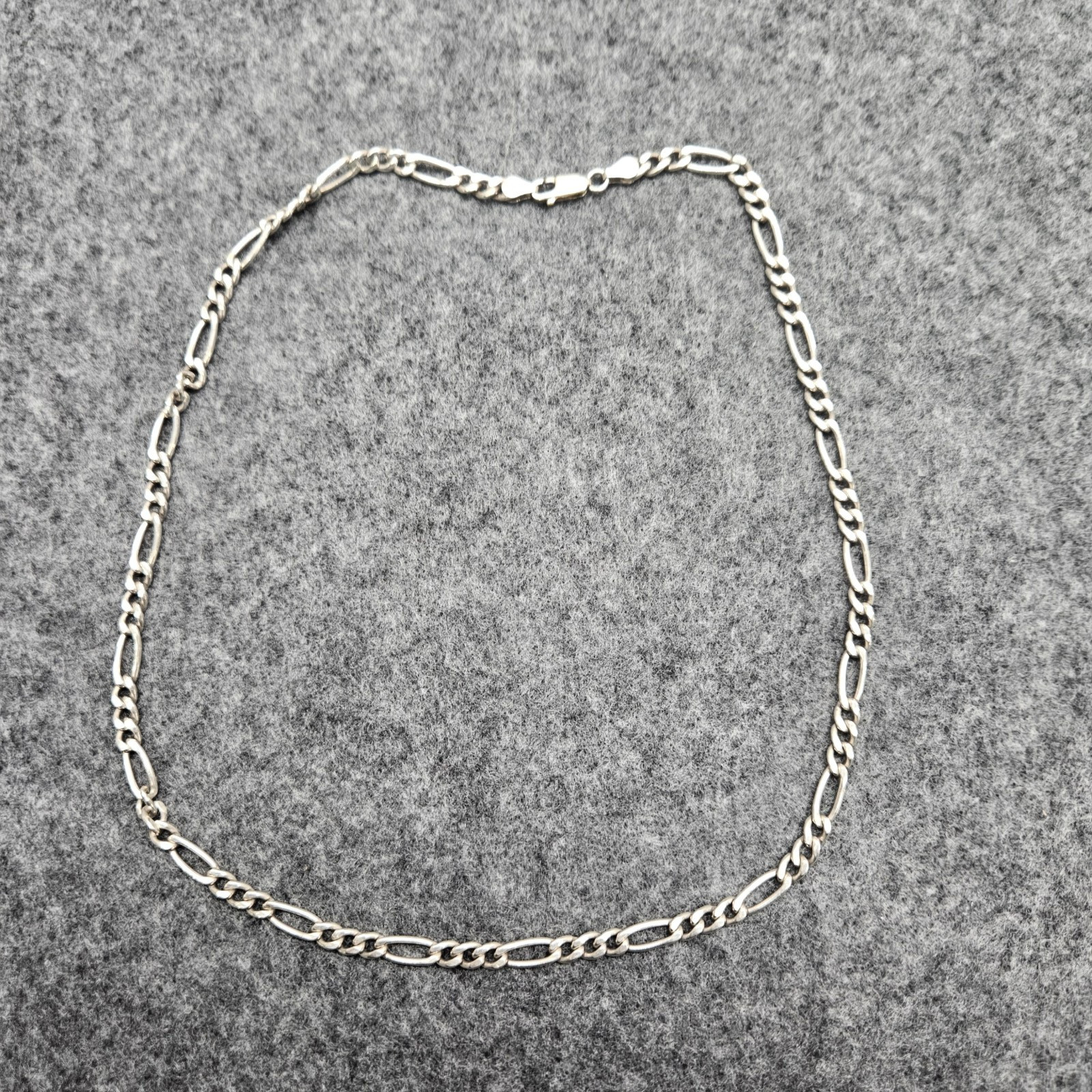 Vintage Sterling Silver Figaro Style Chain Made in Italy 925 Sterling 18″ Men’s