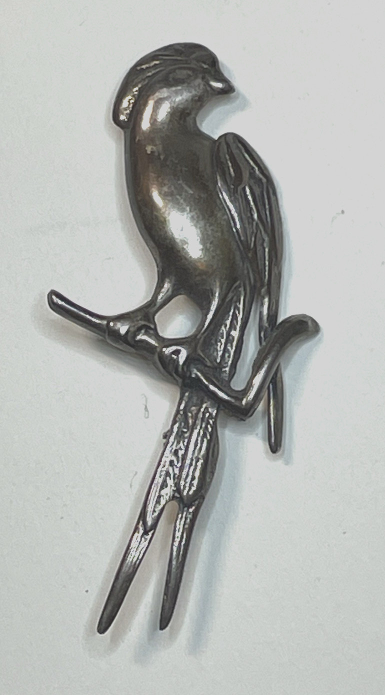 Vintage 925 Sterling Silver Quetzal Brooch Pin Guatemala Bird Parrot Stamped 10g