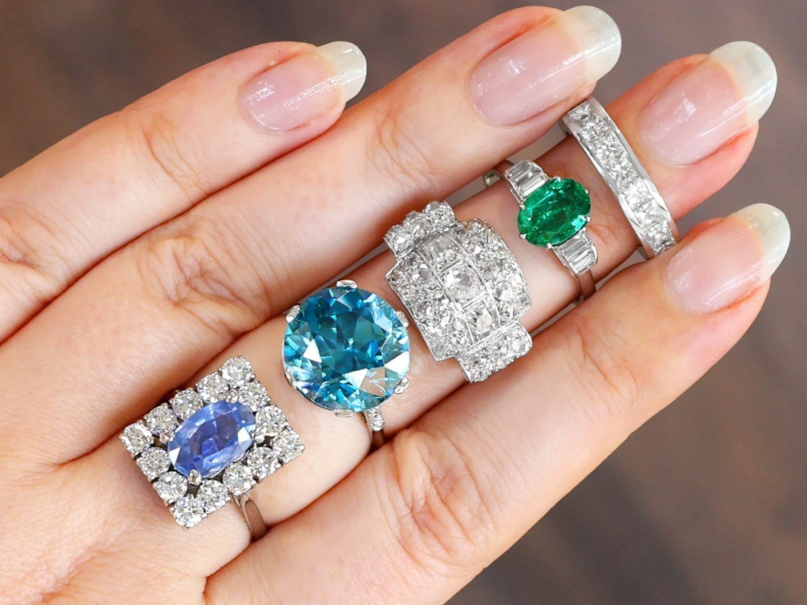 Antique 2.10Ct Emerald and 0.42Ct Diamond, Platinum Dress Ring Circa 1935