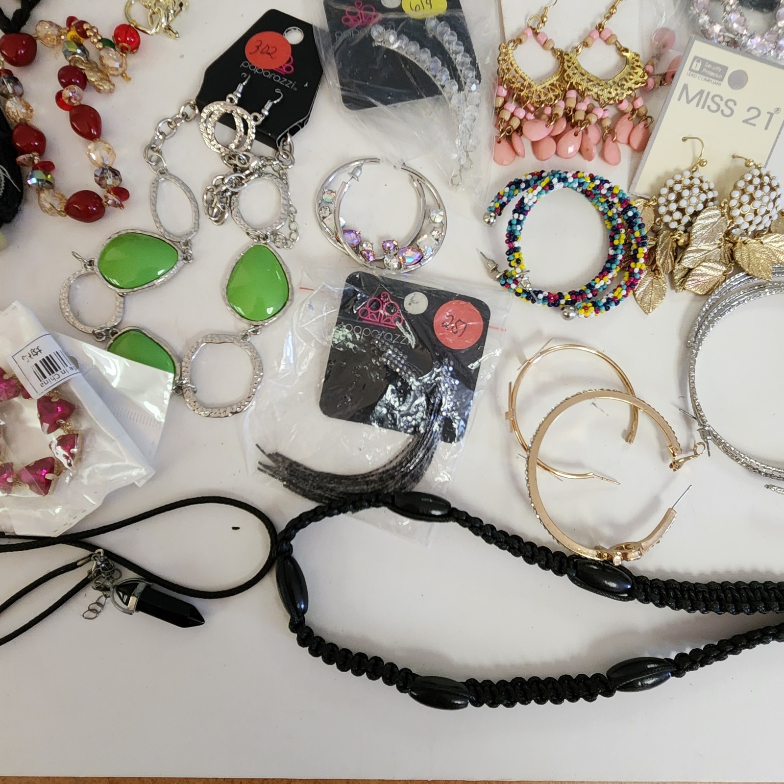 Lot (A) Of New & Used Costume Jewelry Modern Earrings Pins Necklaces Reseller