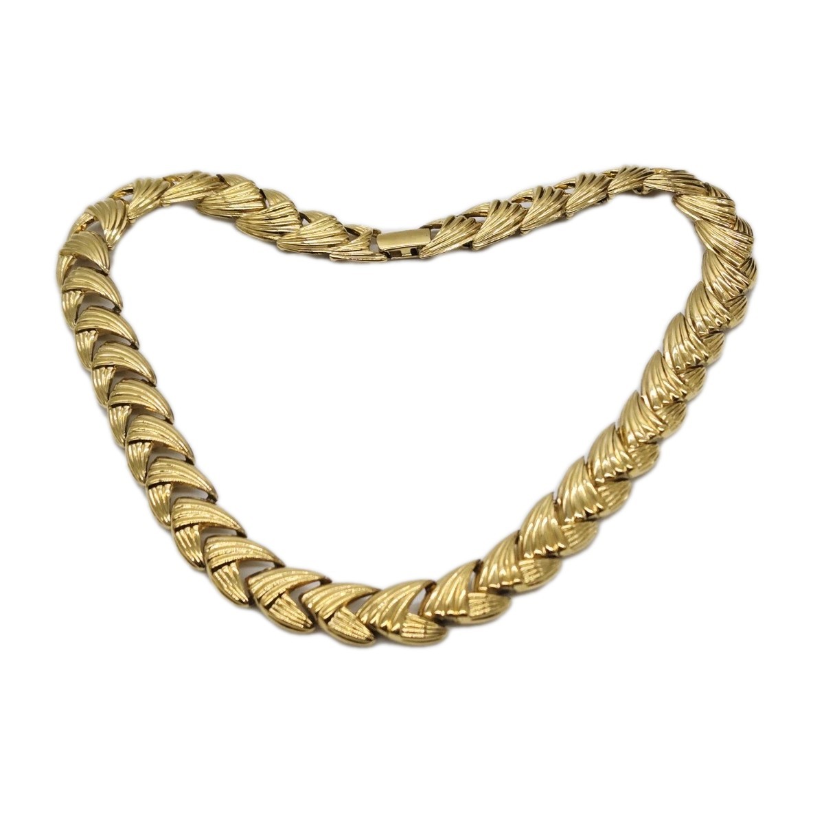 Napier Choker Necklace Gold Tone Arrow Couture Chunky 80’s Style Vintage 16.5 in