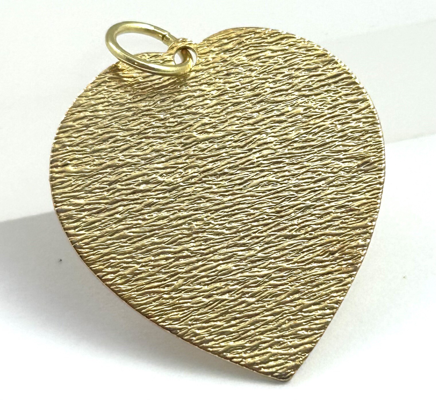 Vintage Heart Necklace Pendant Brushed Gold Tone Metal Love Gift Vintage Jewelry