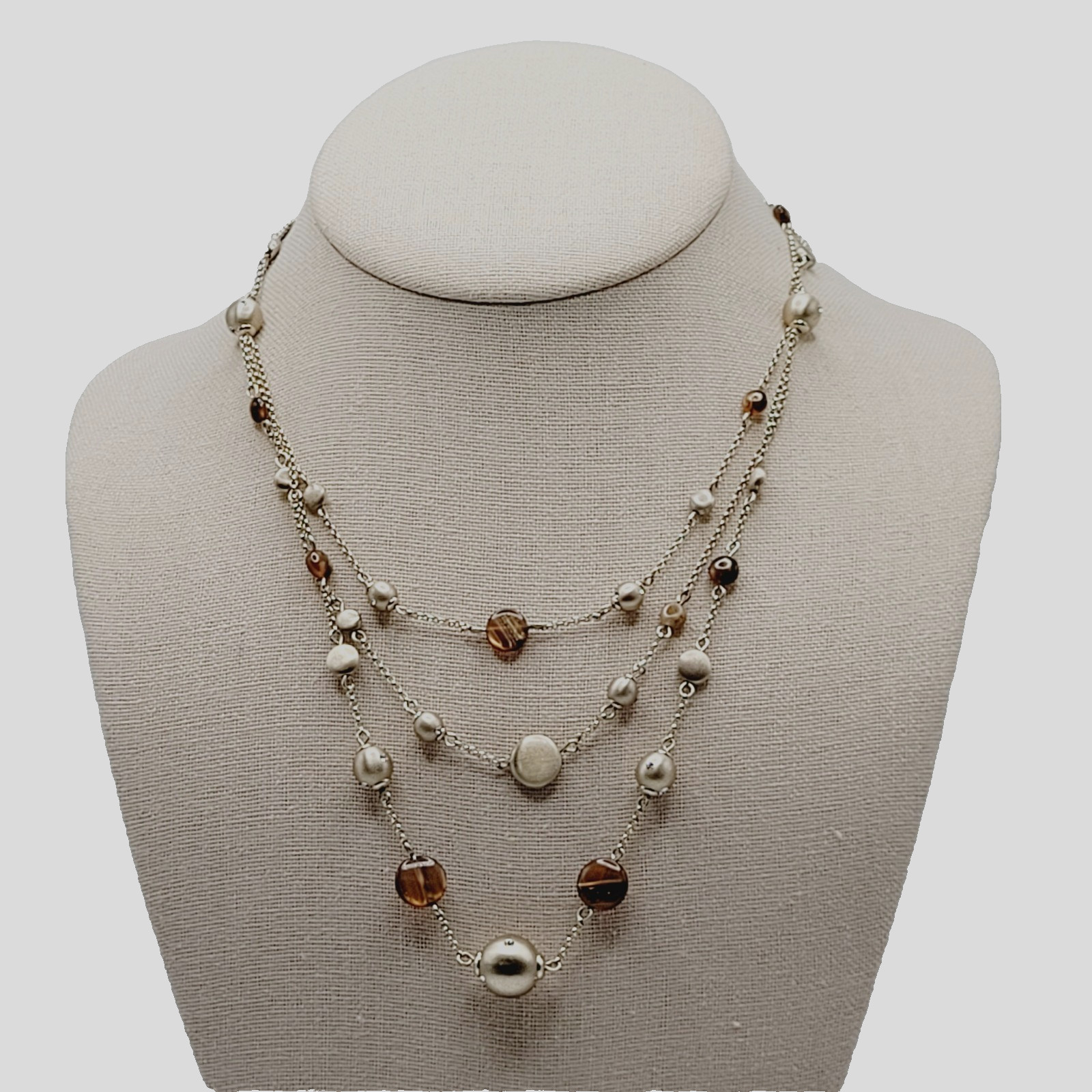 Monet Multi Strand Layer Floating Necklace Festoon Vintage Necklace 16 Inch