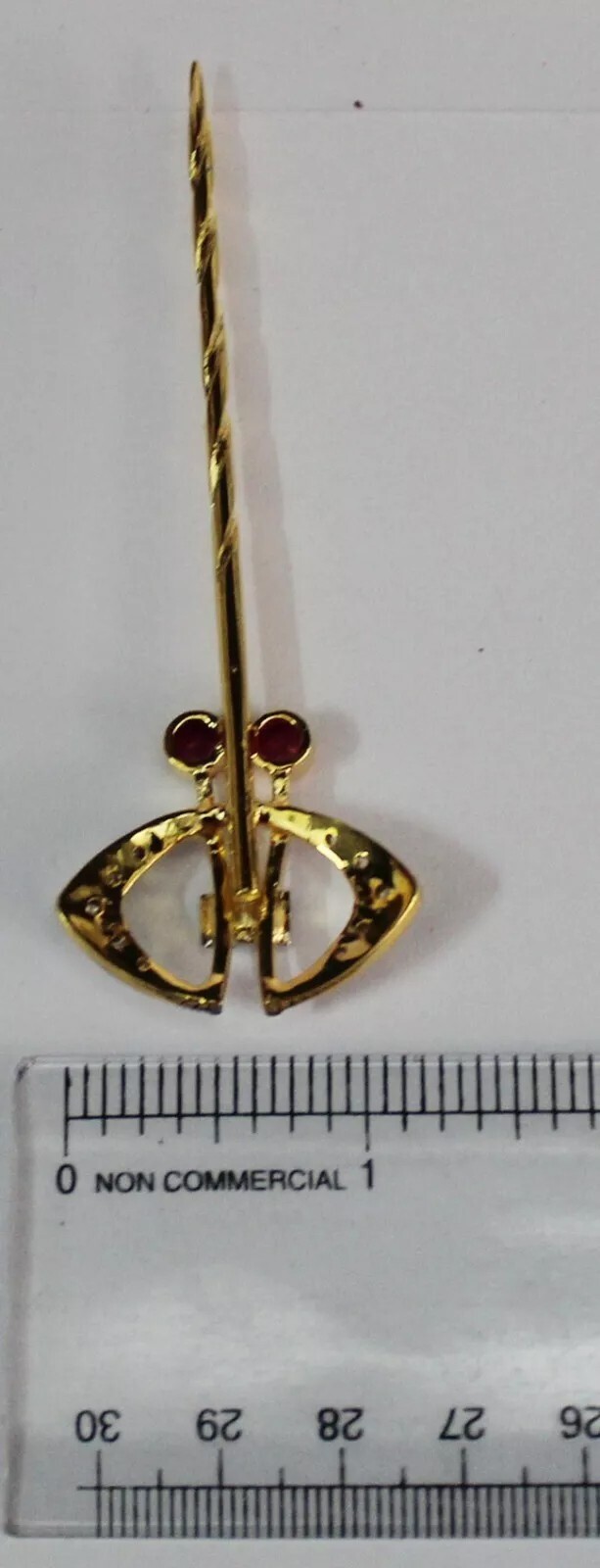 0.60ct Rose Cut Diamond 925 Sterling Silver Ruby Wedding Anniversary Stick Pin