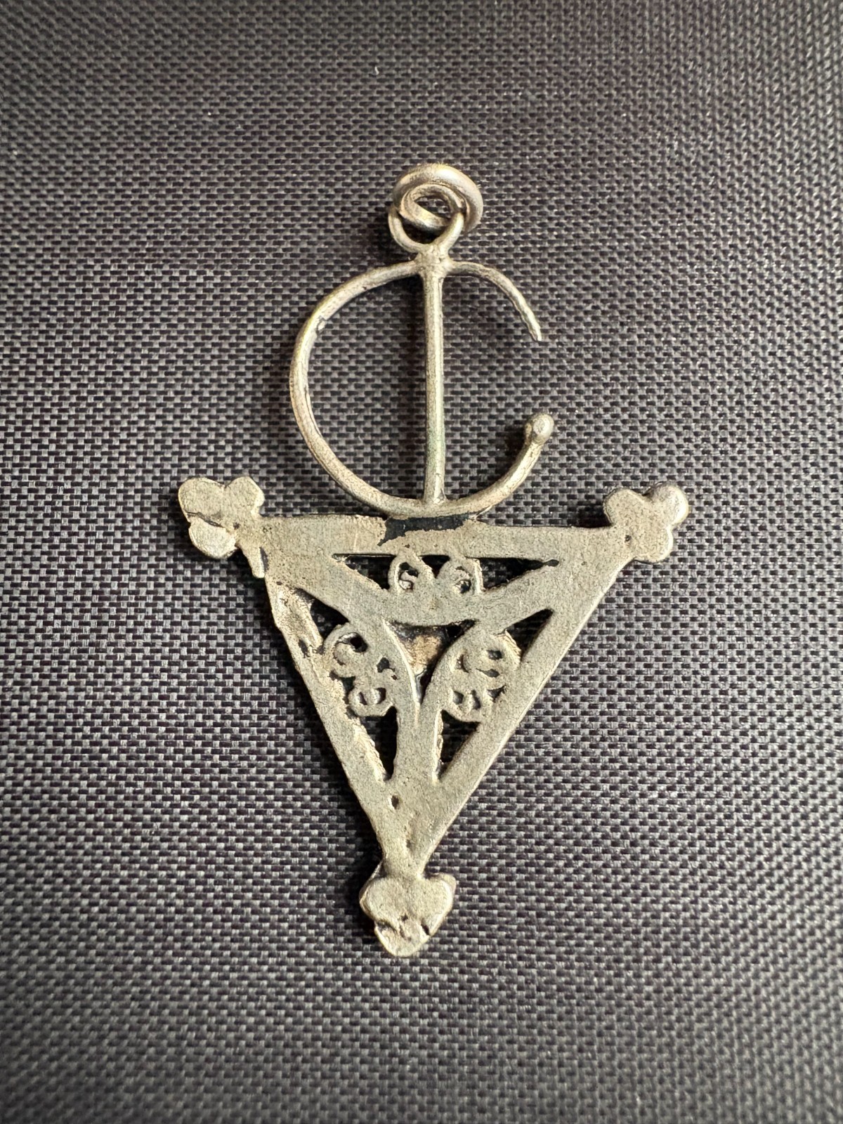 Vintage Silver Amazigh Fibula Pendant Handmade Moroccan Tribal Pendant