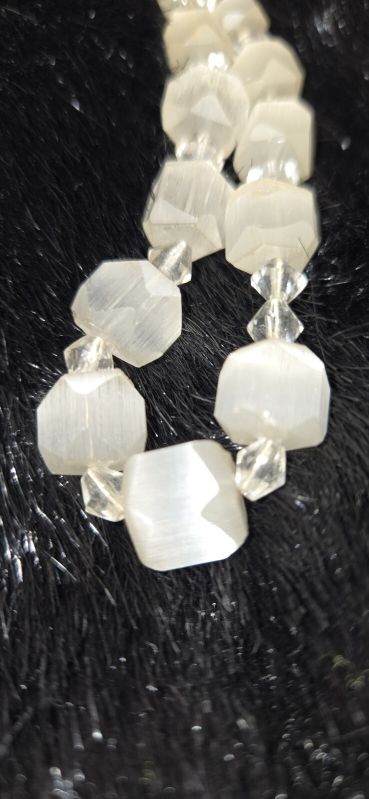 Vintage 1930’s Selenite/Crystal 17″ Necklace…almost 100 Years Of Good Vibes