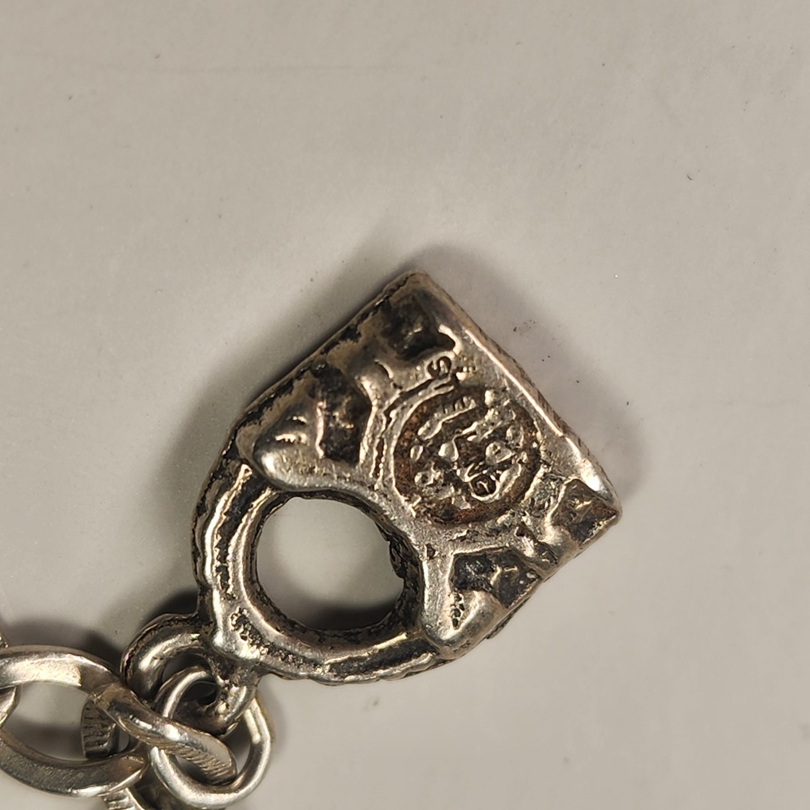Sterling Silver Bracelet Charm Bracelet 14 Gms 7-1/2″ Long Four Silver Charms