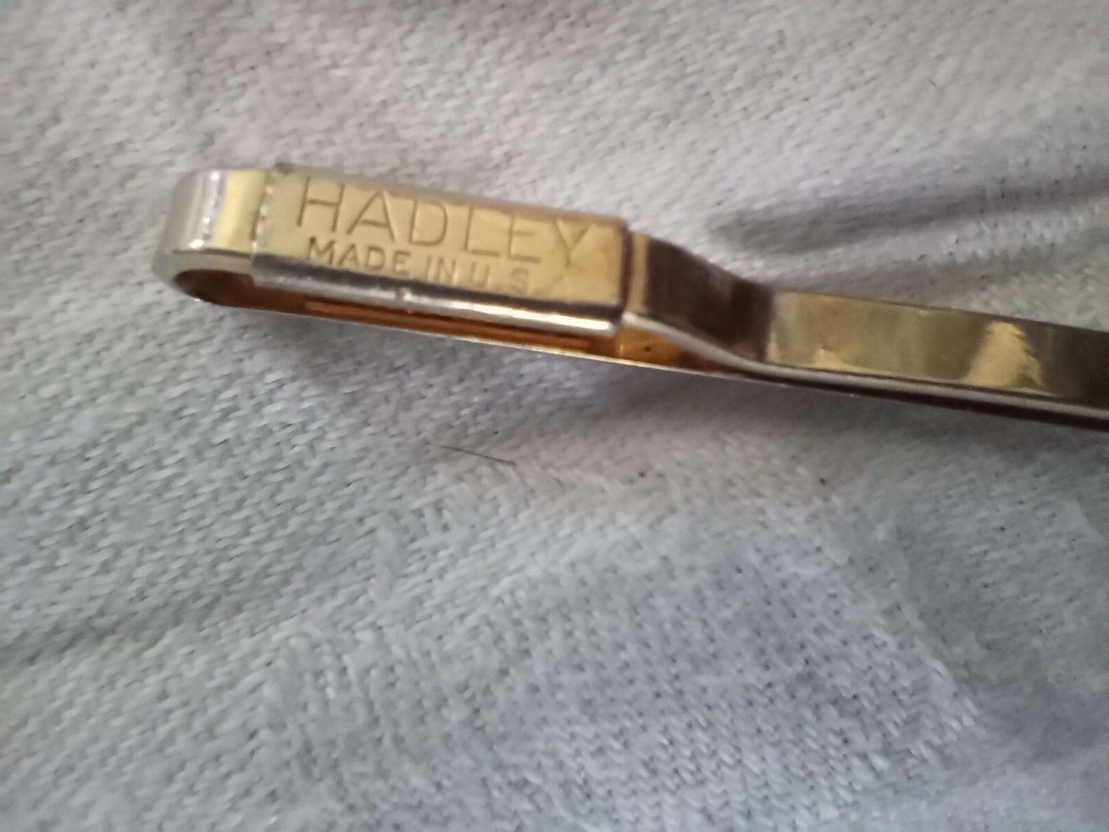 Vintage Hadley Money Clip or Tie Bar Yellow Gold Tone Made USA Golf Club