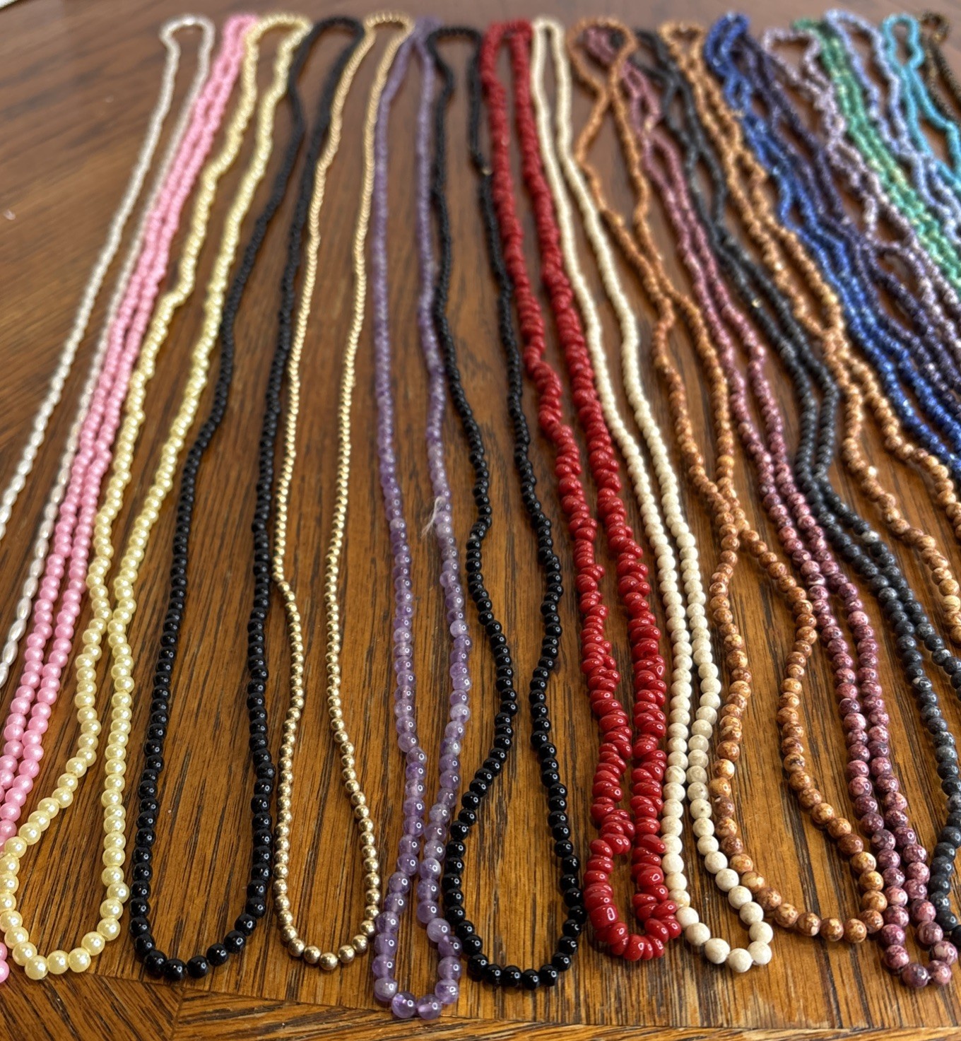 20 Vintage Twist A Bead 80’s Beaded Necklace Stone Pearls, Plastic,Glass,1 Metal