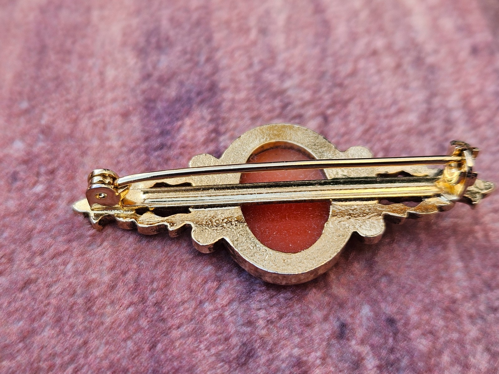 Vintage Art Deco Cameo Brooch Portrait Pin