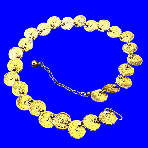 Vintage Necklace and Bracelet Set Shell Design Rhinestones AS IS