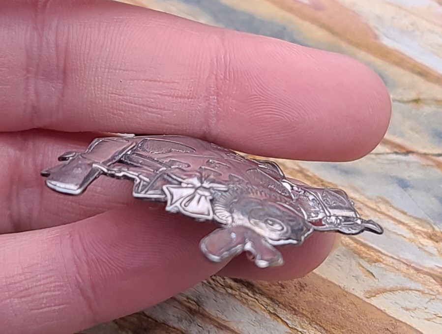 VTG Kit Carson White Rabbit Brooch Pin Alice In Wonderland Sterling Silver 10gm