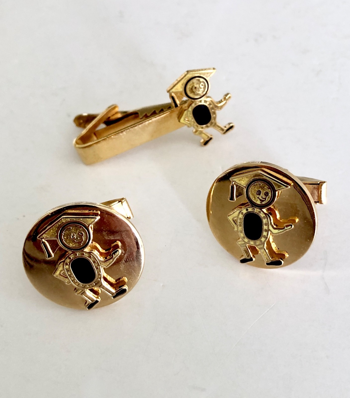 Lot of Vintage Tie Bar Clips Anson Swank Cufflinks Theatre Drama Comedy Tragedy