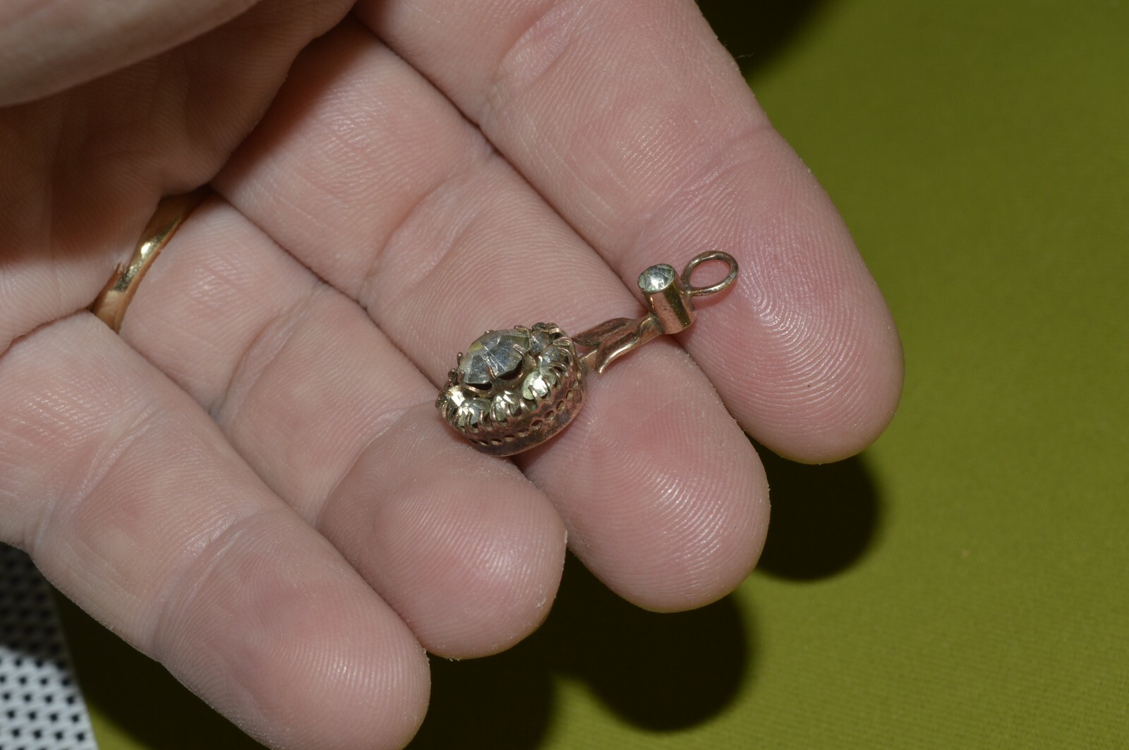 RRR Antique Jewelry 1950s !! Ukraine russian pendant SILVER 875 Art Deco flower