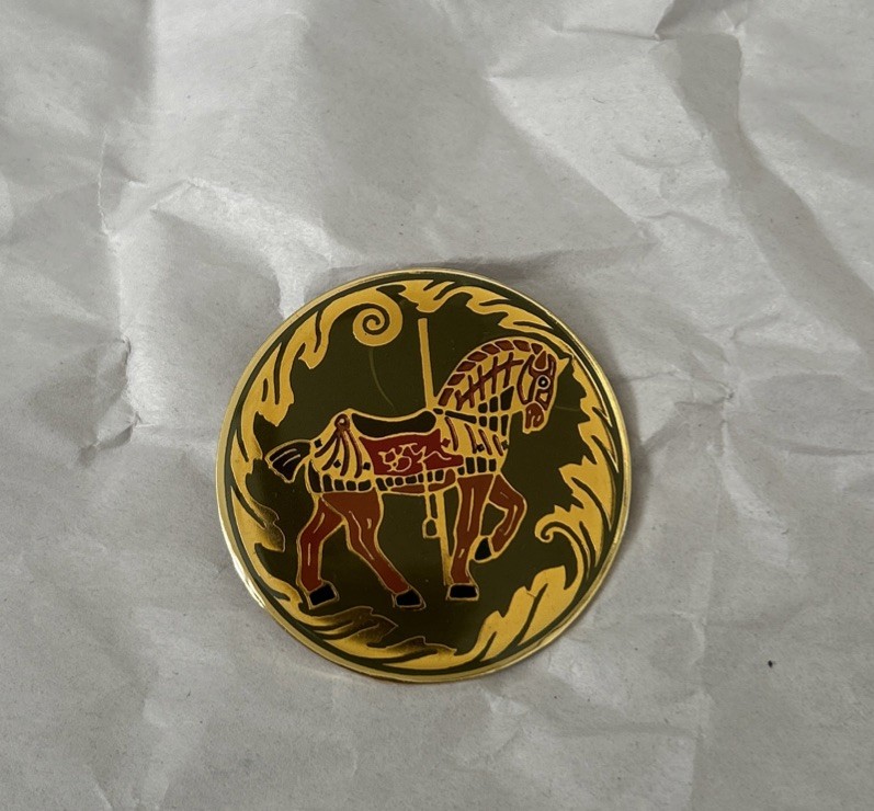 Round Horse Carousel Pin Brooch Kit Carson Burlington CO