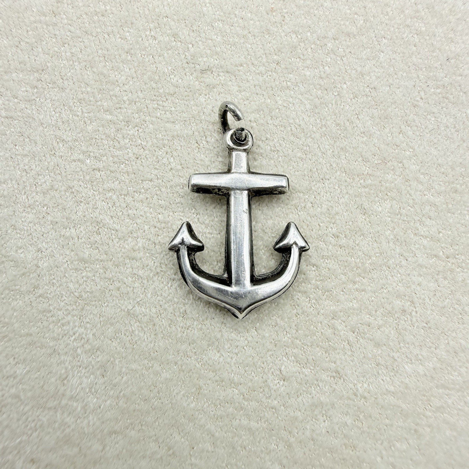 Vintage Sterling Silver Ship Anchor Charm Pendant Nautical Jewelry Accessory