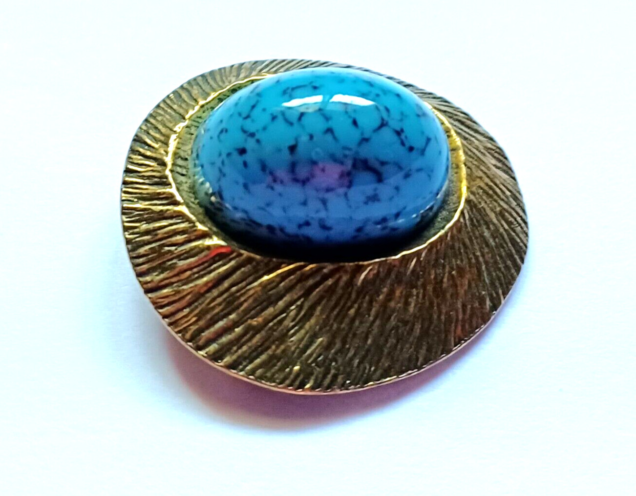 Vintage Signed Zentall Faux Turquoise Brooch
