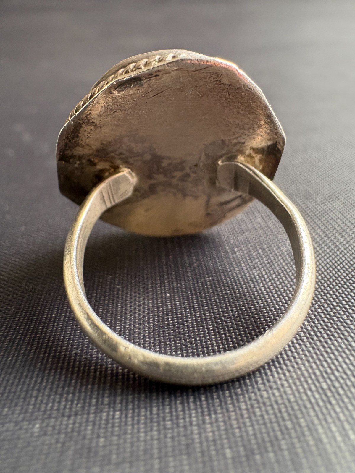 Vintage Silver Southwestern Turquoise Ring Handmade Size 7.25 US