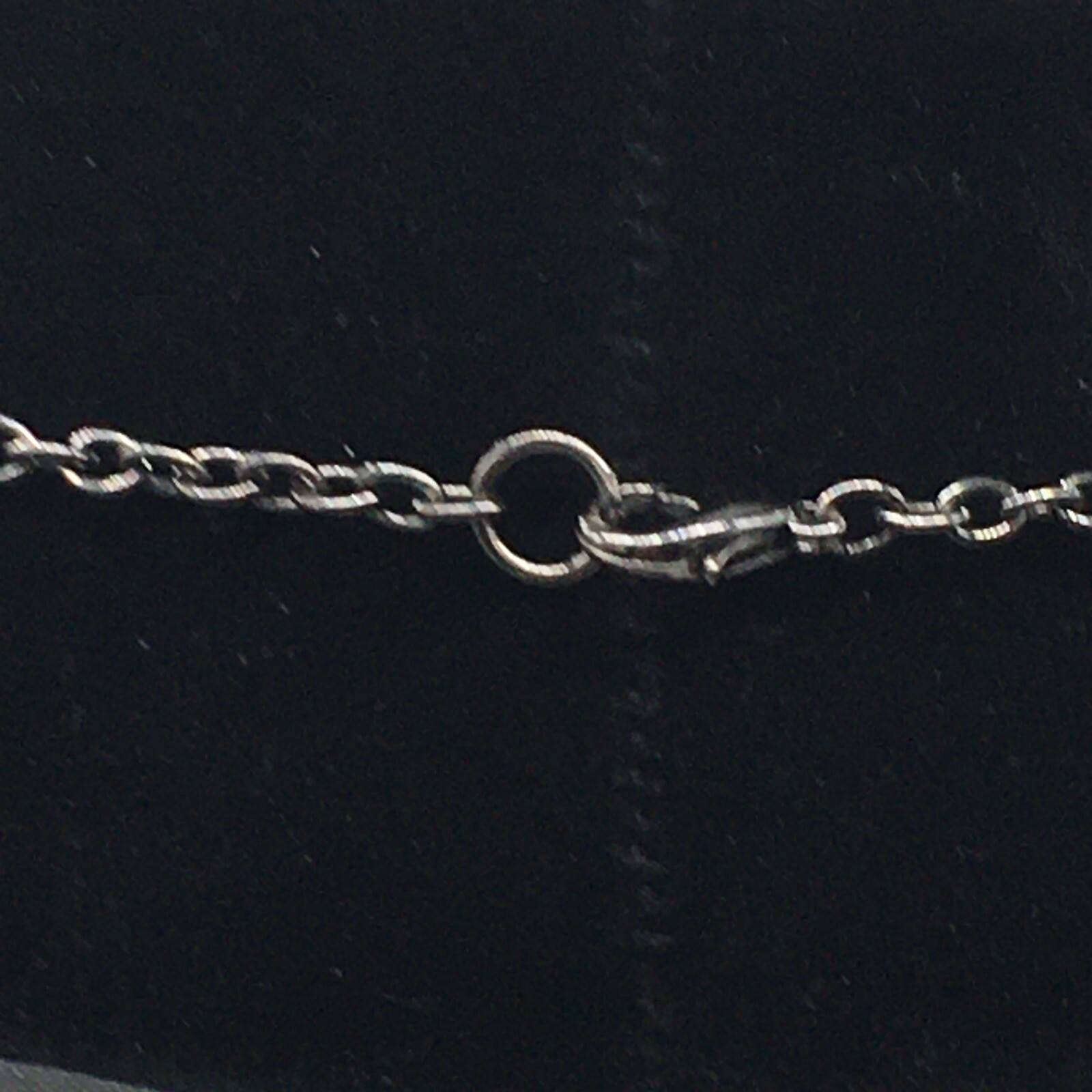 Silver Tone Graduated Faceted Acrylic Black Beaded Necklace 16”