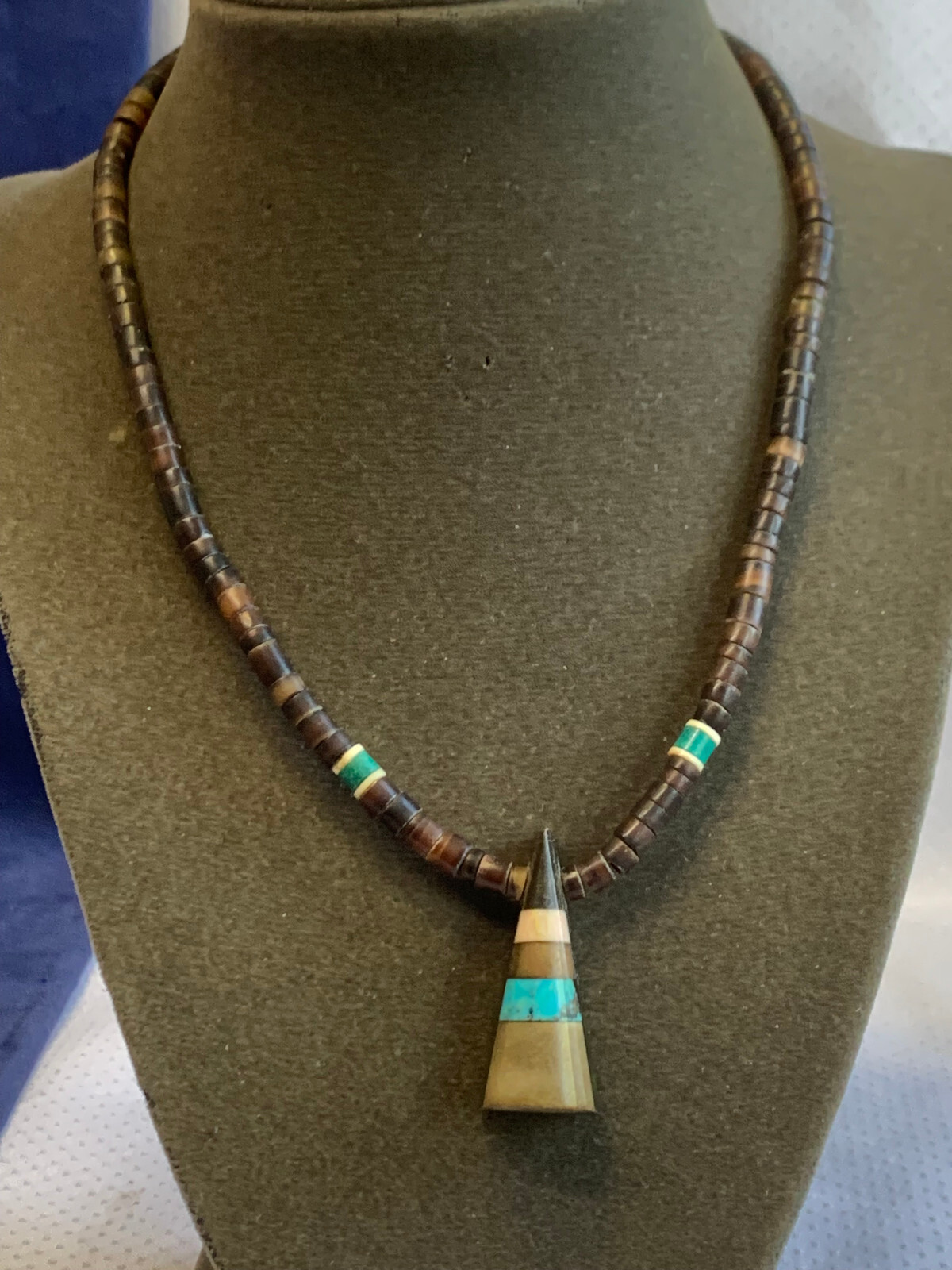 Vtg Semi Precious Stones Necklace 17″ Fashion Jewelry Earthtones Hook Clasp