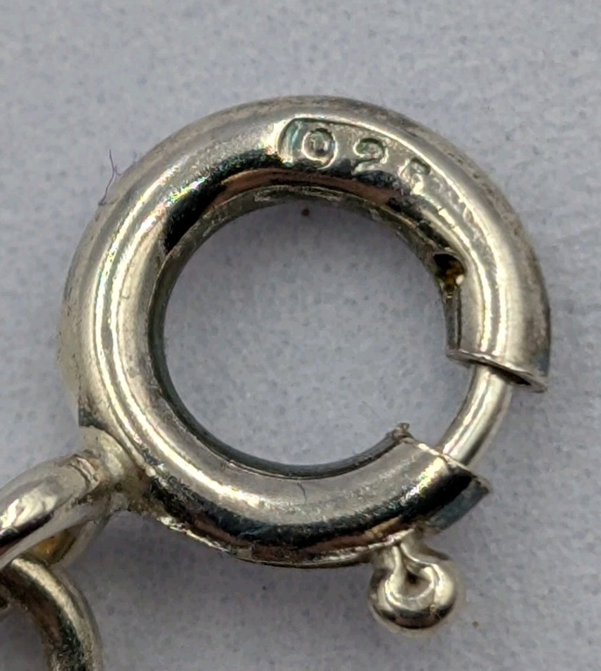 Vintage Sterling Silver Double Link Curb Chain Starter Charm 925 Bracelet 7.25″