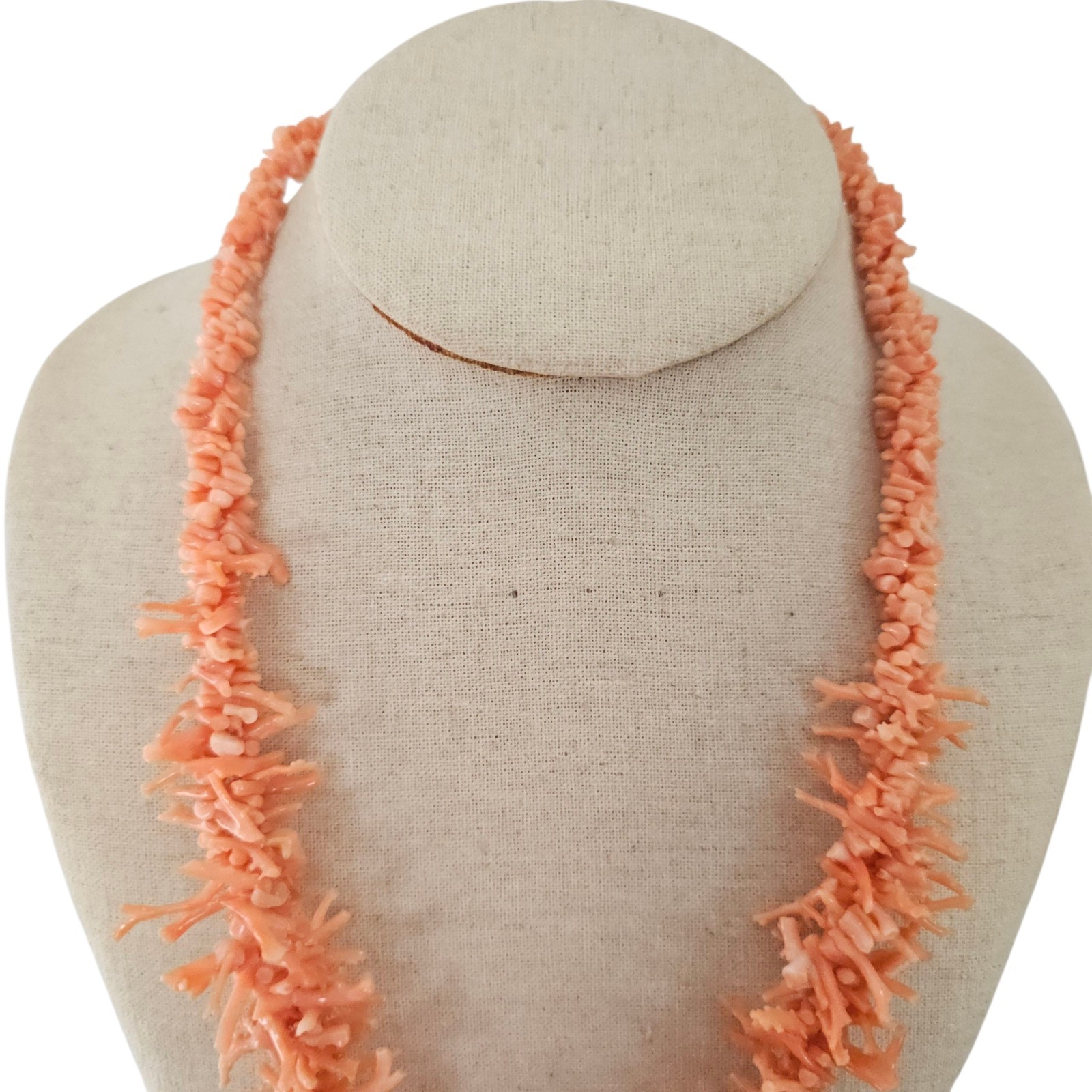 Graduated Coral Branch Necklace Vintage Genuine Natural 22″