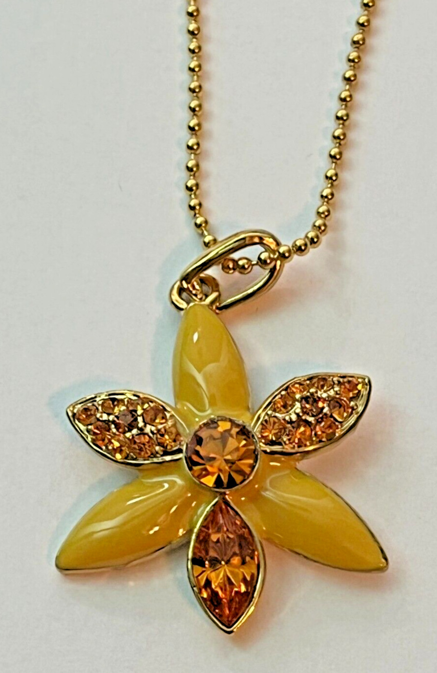 VTG New Salesman’s Samples Gold Tone Necklaces with Enamel & Rhinestone Pendants