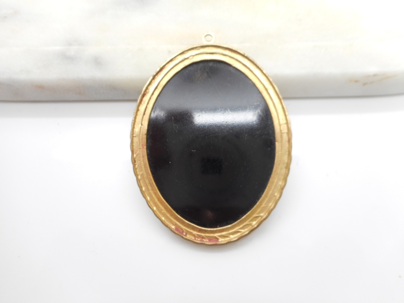 Vintage Large Cameo Pendant 1970’s Gold Wash Filigree 2.10″