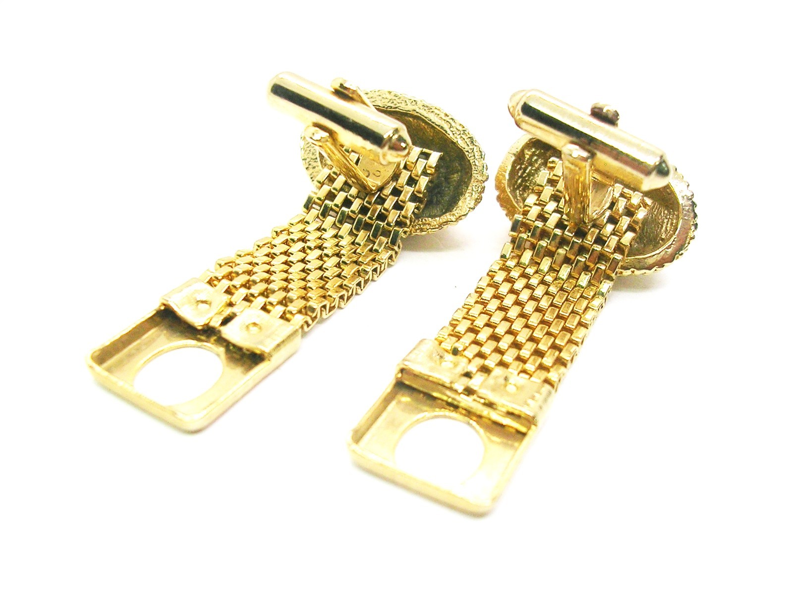 Vintage Mesh Wrap Cufflinks gold tone classic HADLEY Formal Shirt Accessory