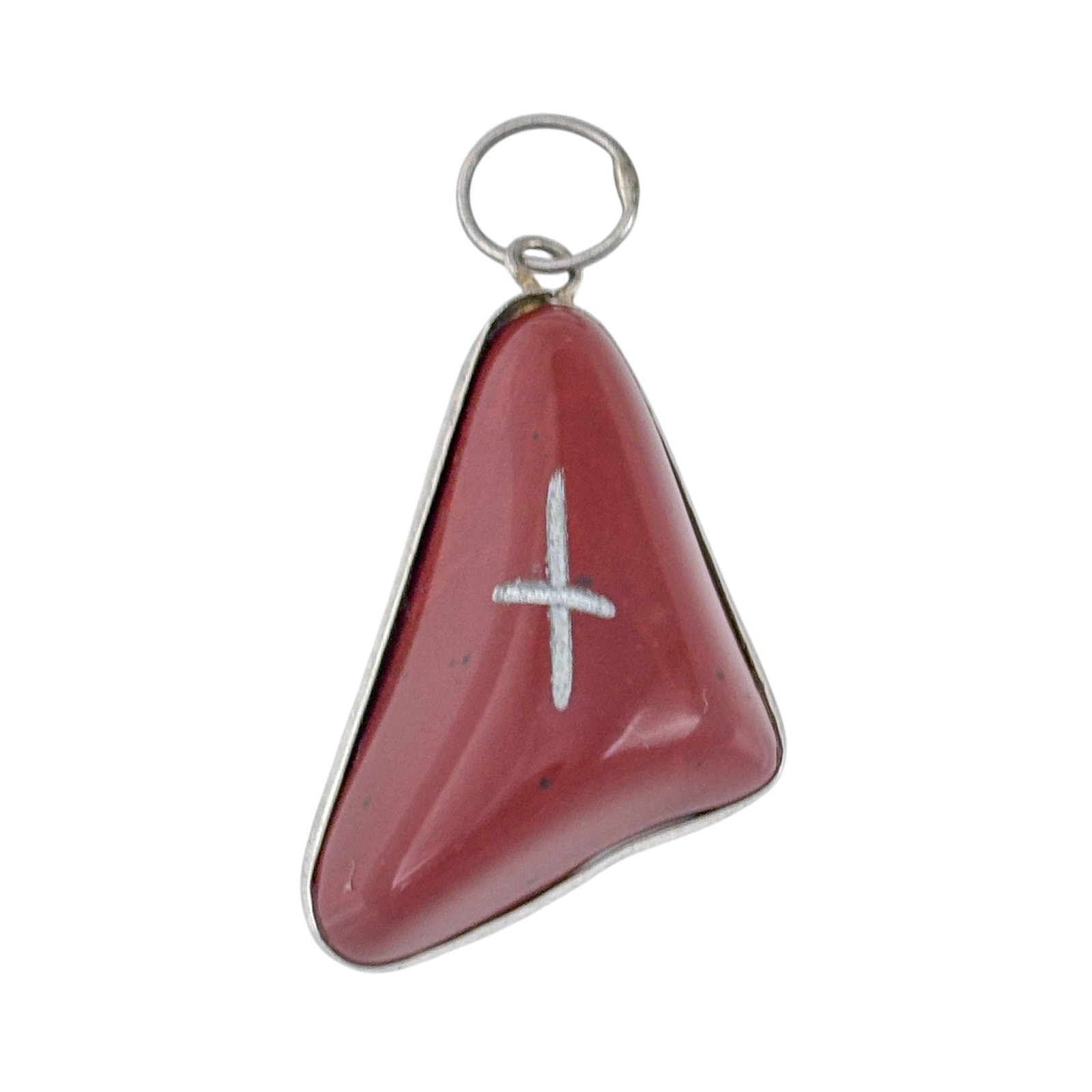 Vintage Sterling Silver 925 Red Coral Pendant