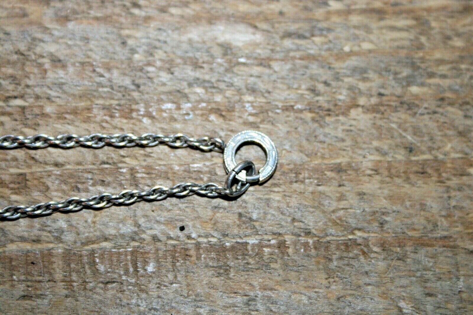 Vintage / Antique Art Deco Sterling Silver Coral & Marcasite Necklace 16″