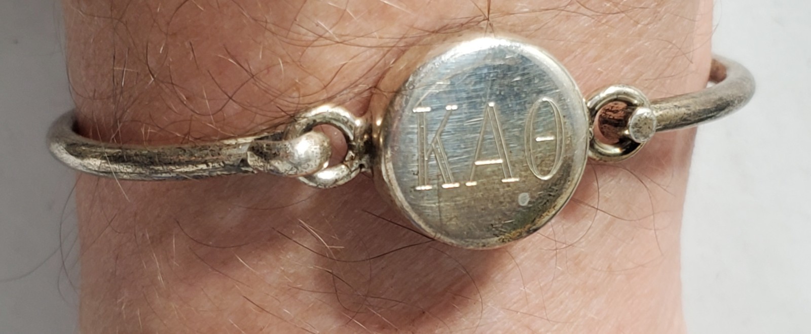 Vintage Sterling Silver Top Hook Sorority Bangle Bracelet Kappa Alpha Theta Lot