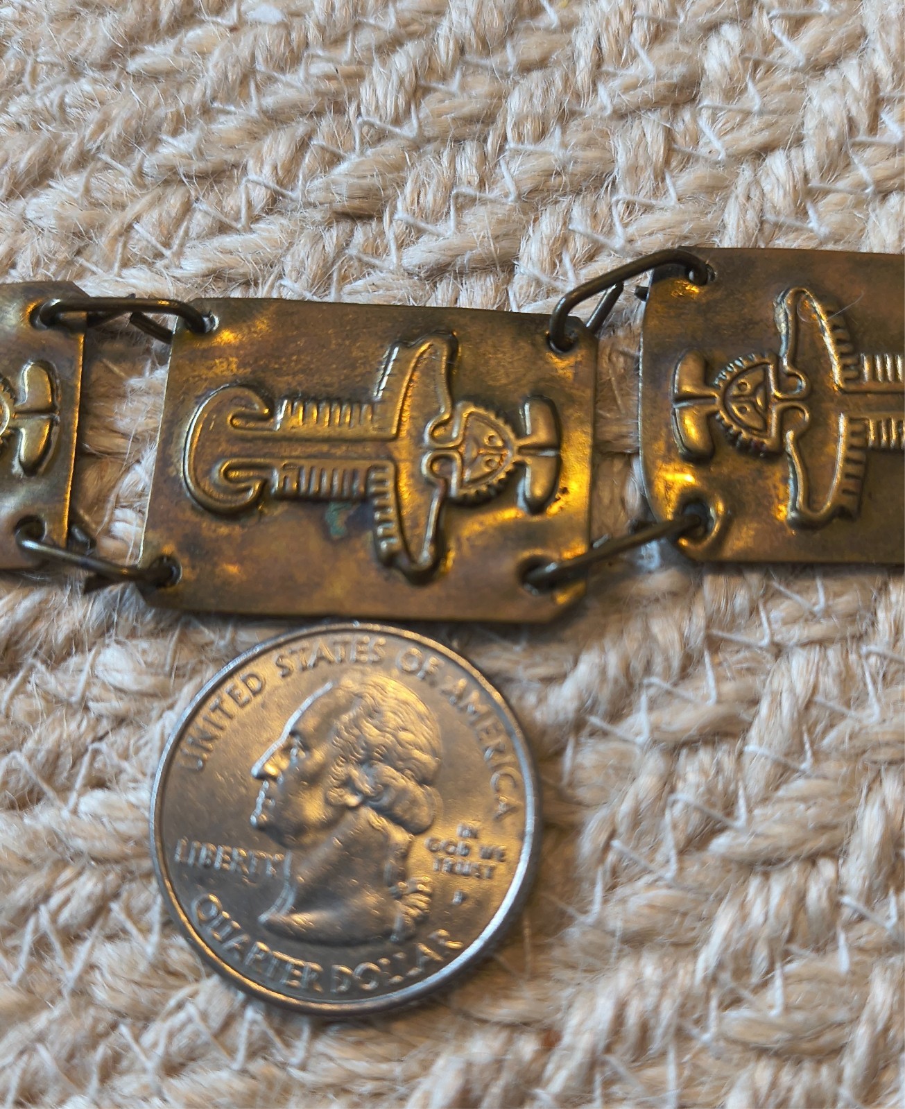 Vintage MCM Brass Link Necklace or Belt Brutalist Modernist