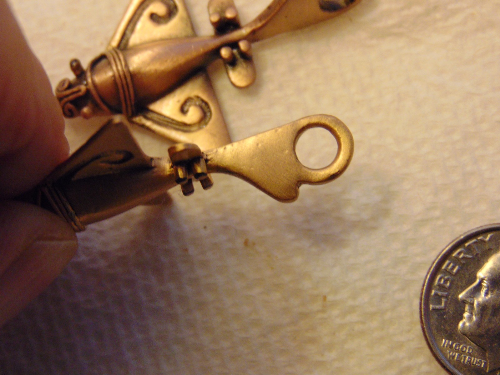 Lot of 2 Brass Bug Space Ship Plane Charm Pendant 1.5″