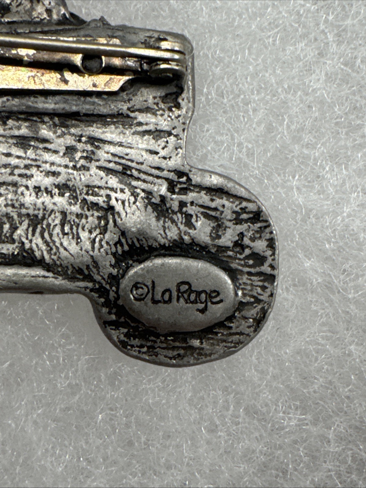 Vintage La Rage Enamel Pewter Color Wheelbarrow Gardening Flowers Brooch Pin
