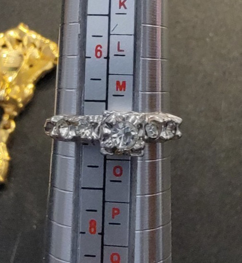 Vintage 18K HGE High Gold Electroplated Engagement Ring Size 6 3/4