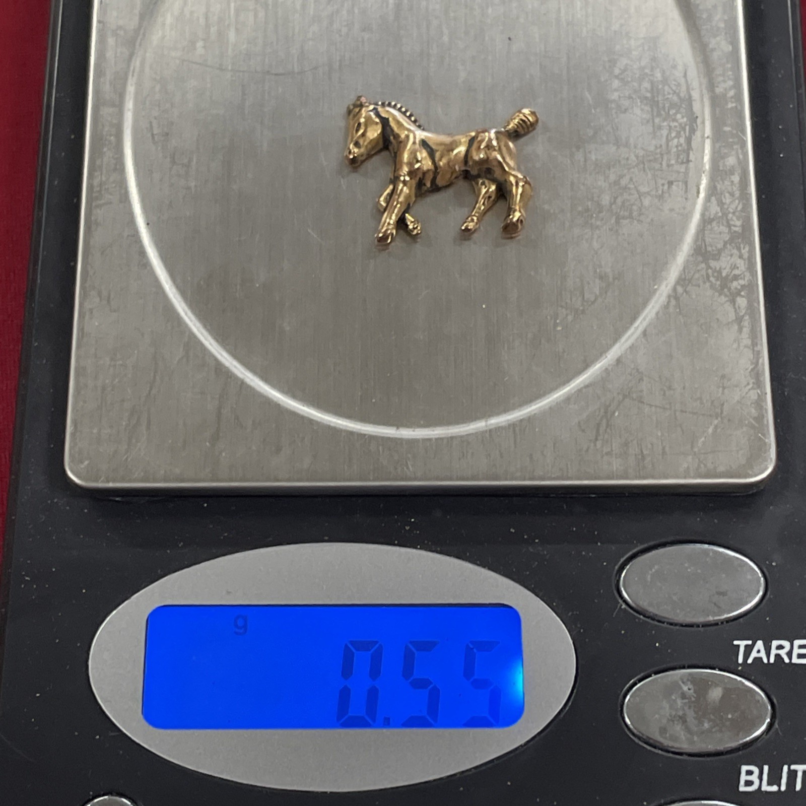 Unmarked Yellow Gold Filled GF Vintage Prancing Horse Charm Pendant