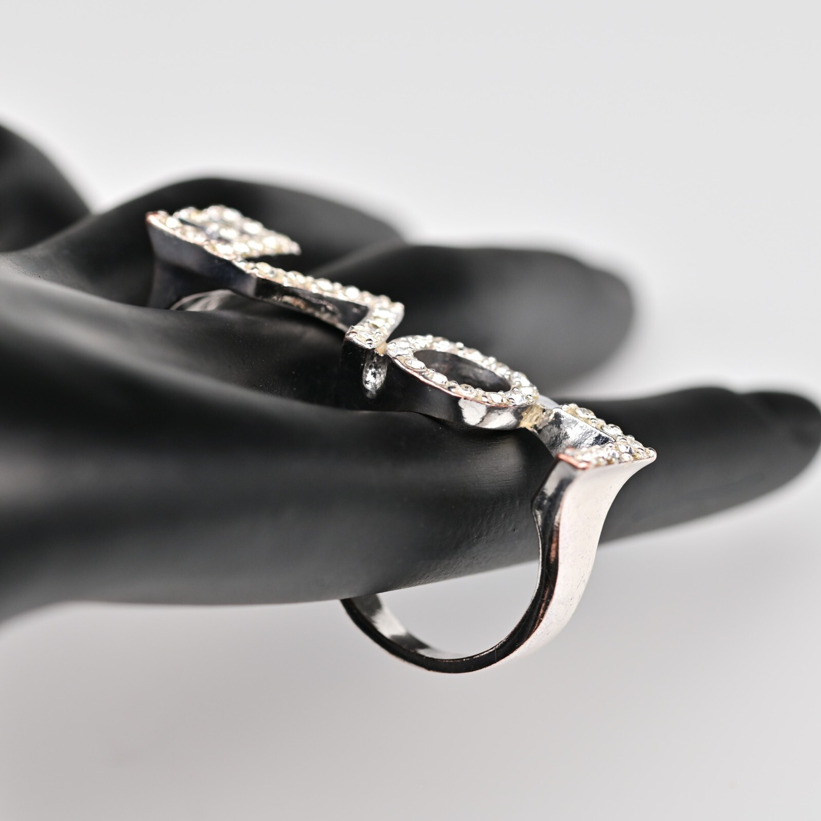 LOVE Letter Original Vintage Rhinestone Designer Cubic Zirconia Dual Estate Ring