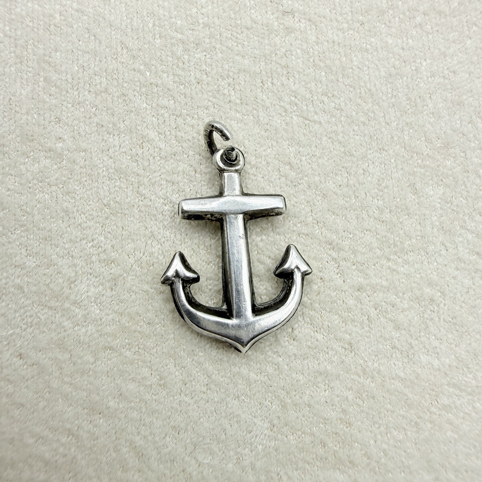 Vintage Sterling Silver Ship Anchor Charm Pendant Nautical Jewelry Accessory