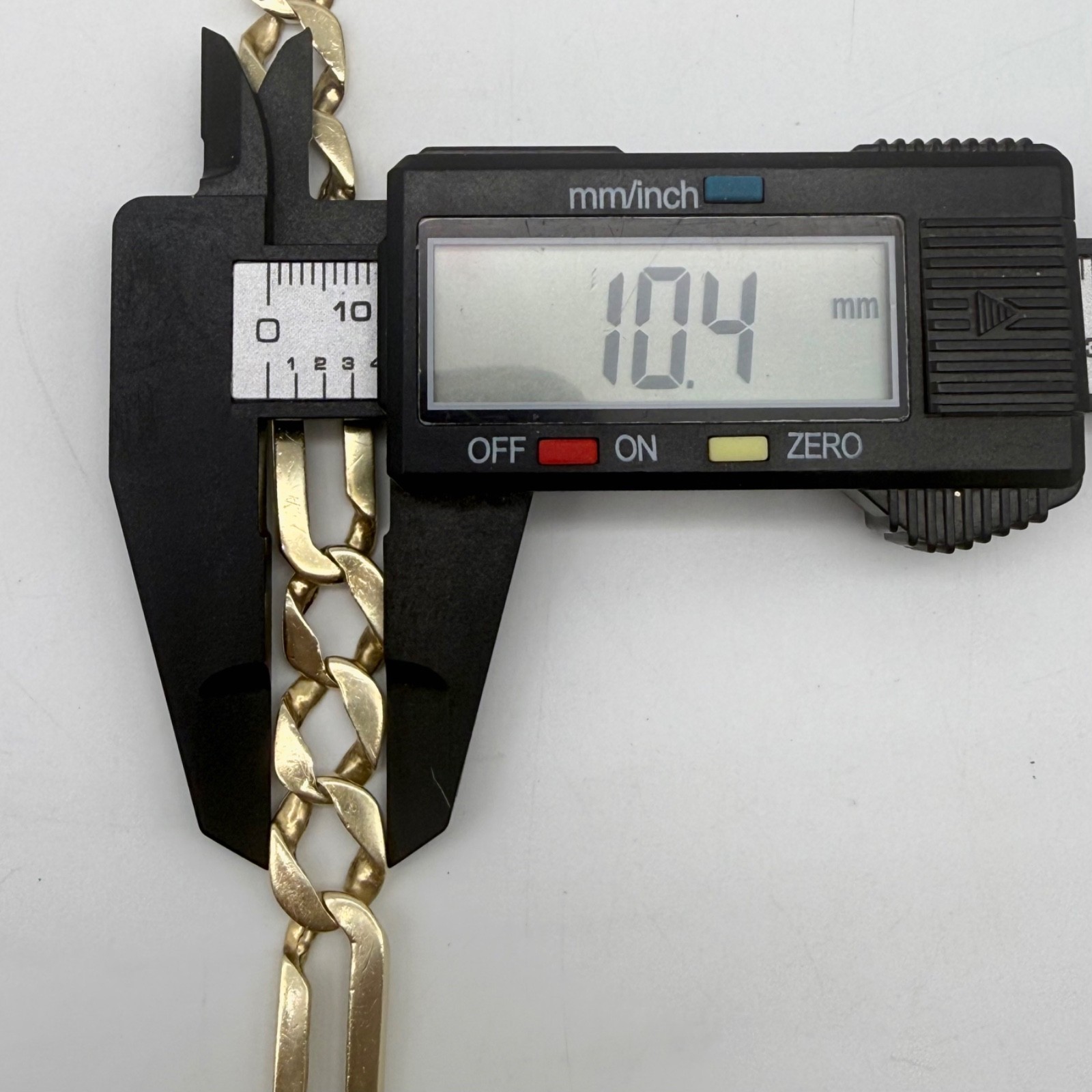 Men’s Vintage 14k-28g Gold Figaro 9″ Bracelet – Italian Naples Hallmarks – 10mm