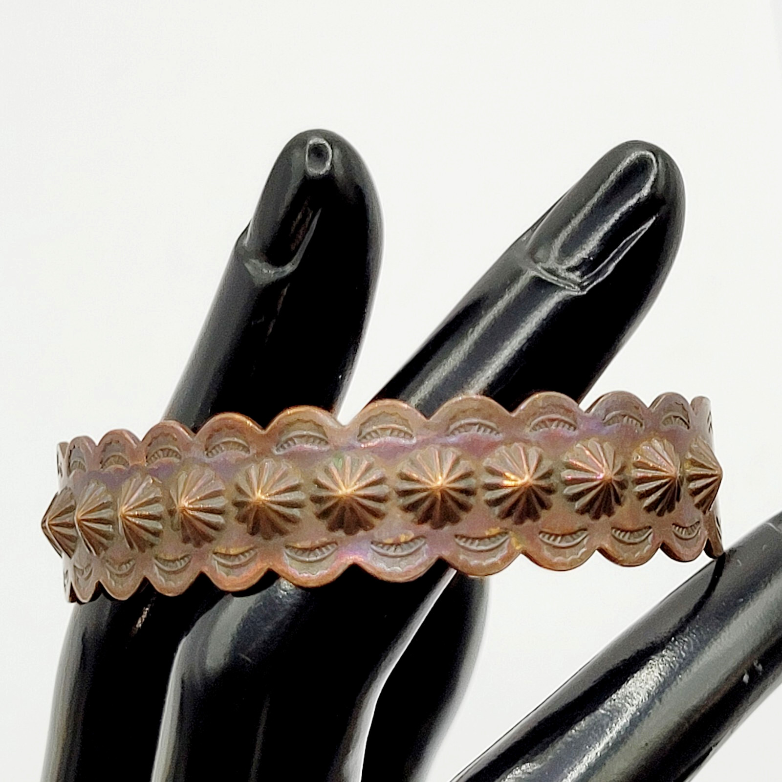 Copper Southwestern Concho Repousse Arrow Engraved Design SMALL Cuff Bracelet