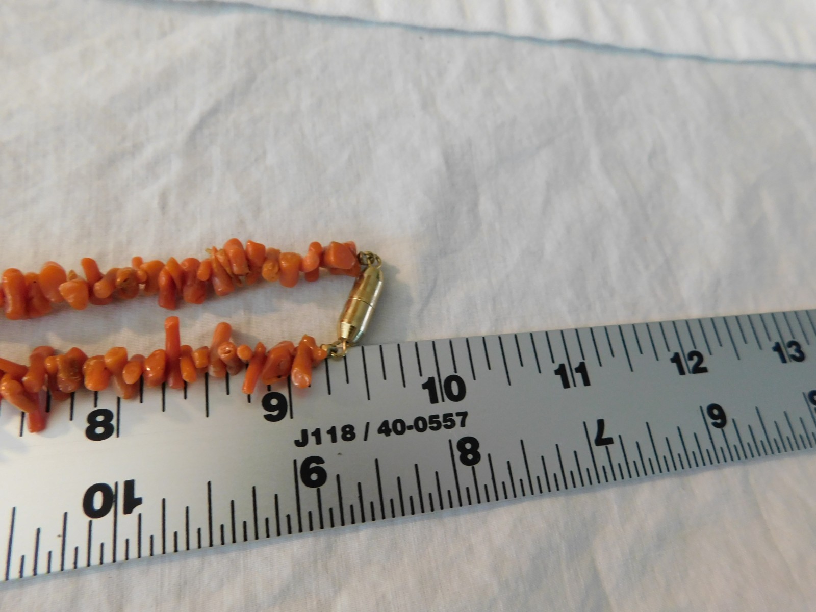 Vintage Salmon Branch Coral Beaded Necklace 20 inch