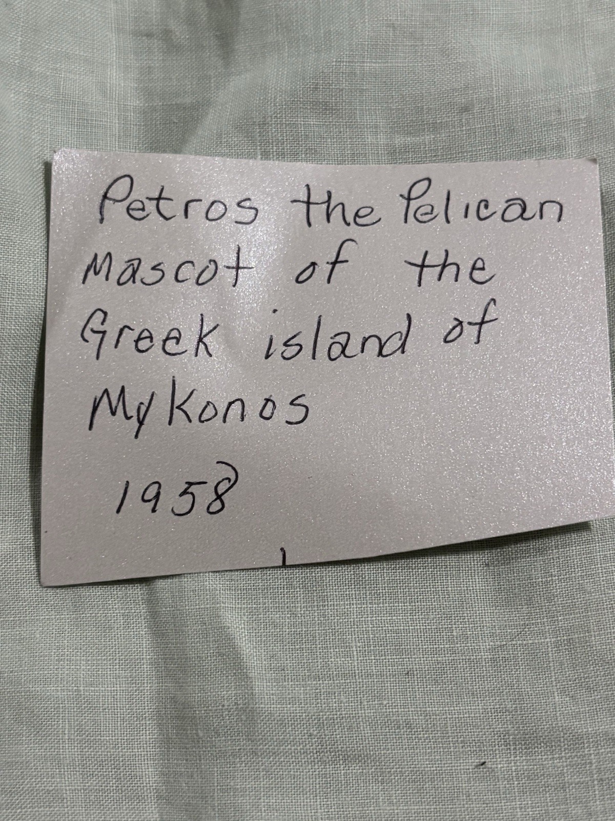 1958 Vintage Mykonos Greece Petros Pelican Pendant Necklace Windmill Souvenir